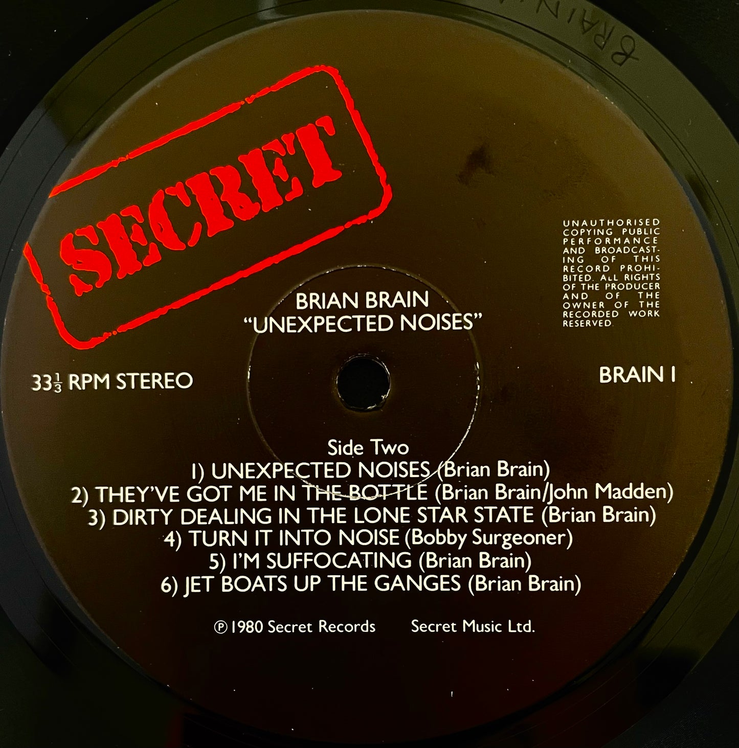 Brian Brain – Unexpected Noises - USED Vinyl LP