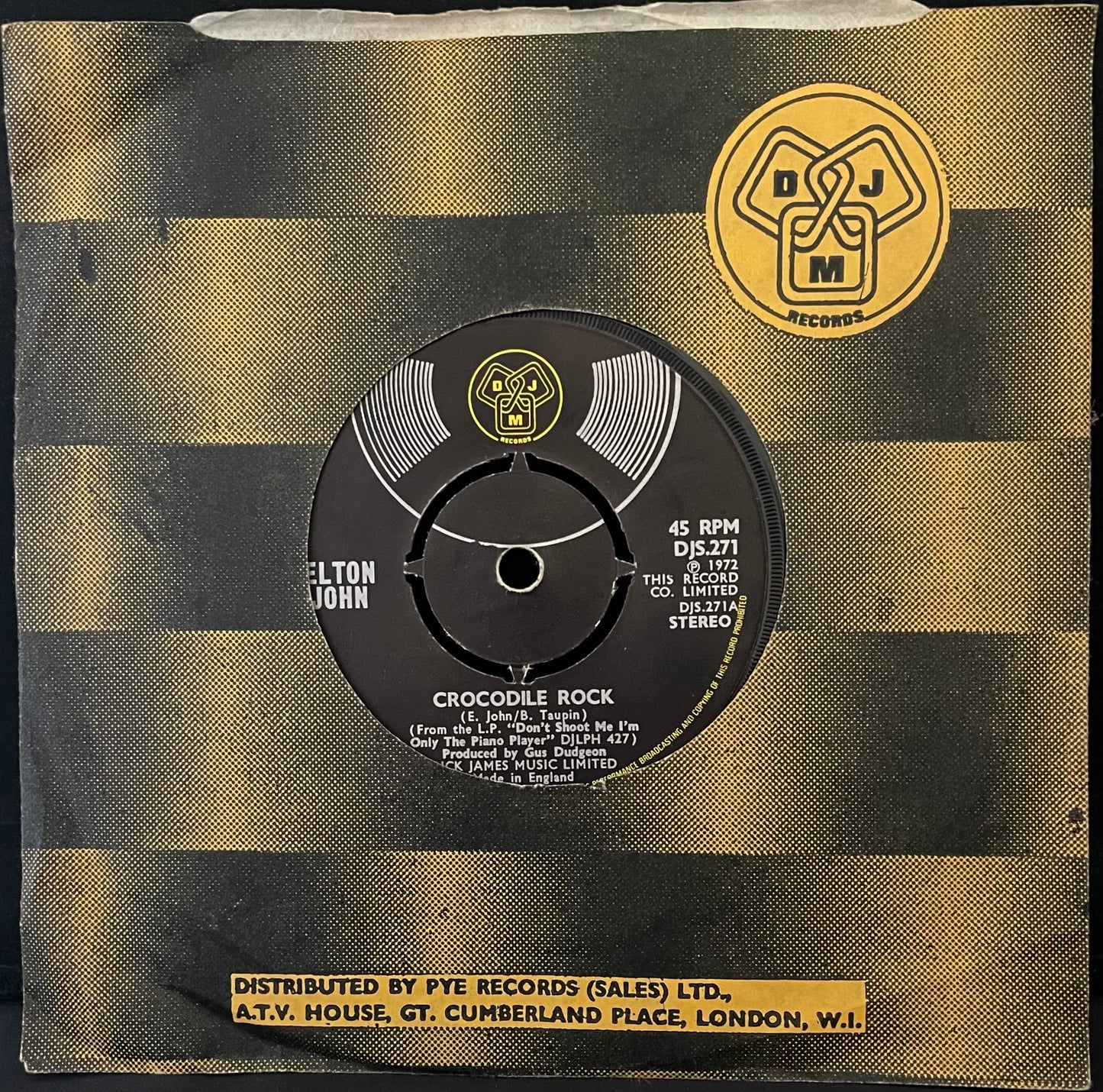 Elton John – Crocodile Rock - USED Vinyl 7" Single