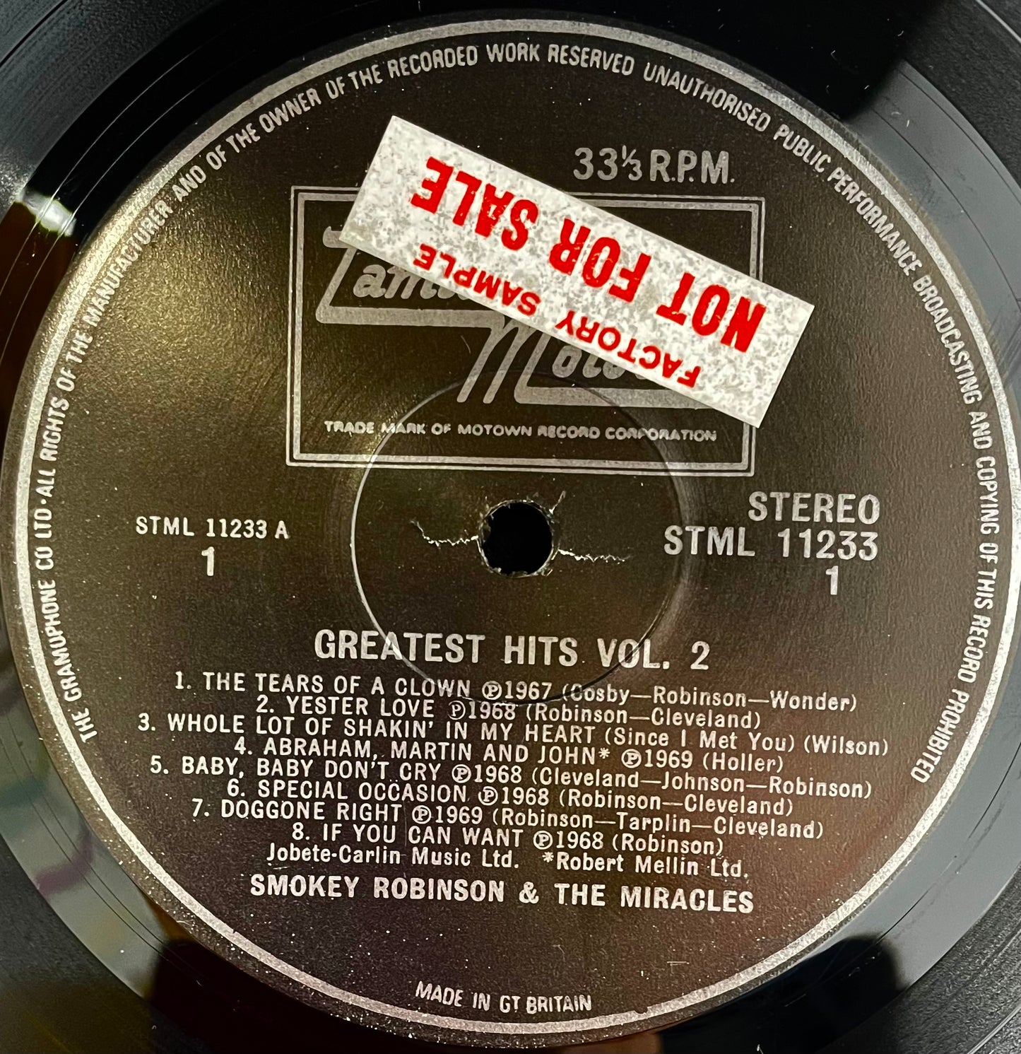 Smokey Robinson & The Miracles – Greatest Hits Vol. 2 - USED Vinyl LP