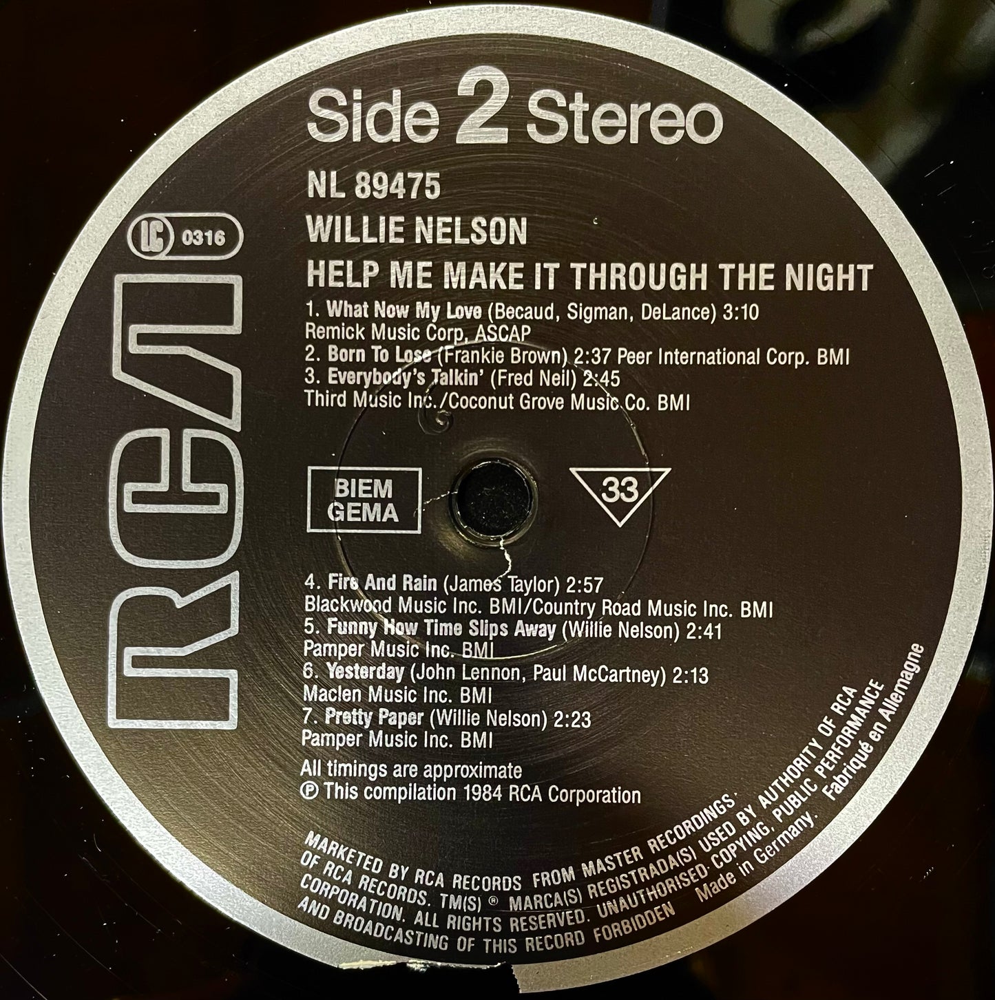 Willie Nelson – Help Me Make It Through The Night - USED Vinyl LP