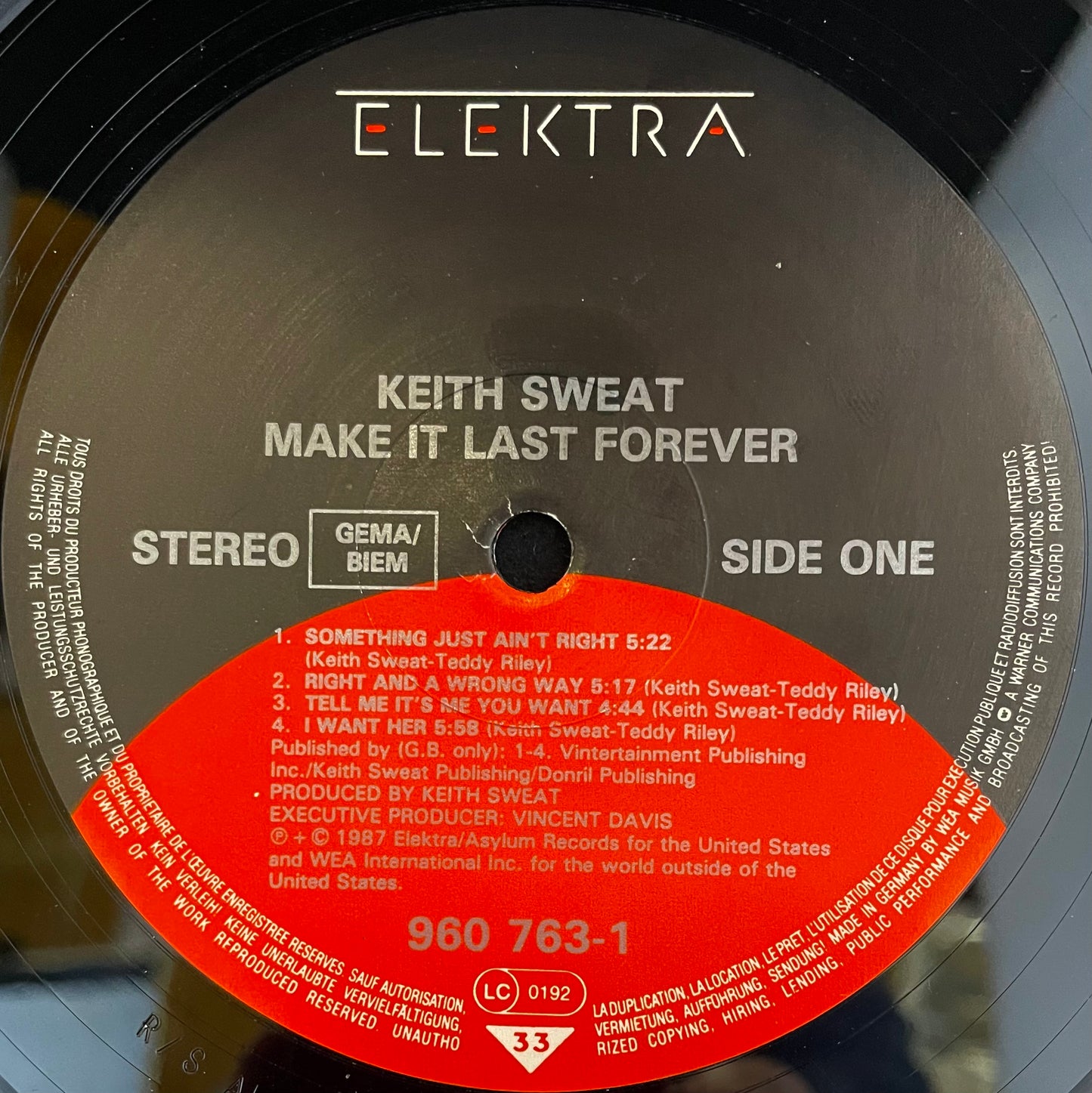 Keith Sweat – Make It Last Forever - USED Vinyl LP