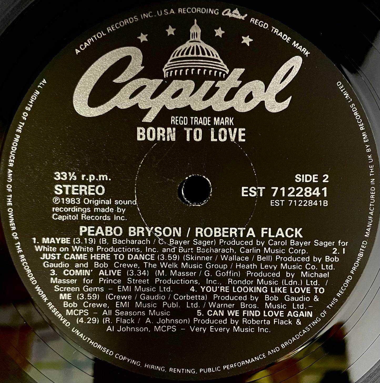 Peabo Bryson / Roberta Flack – Born To Love - USED Vinyl LP