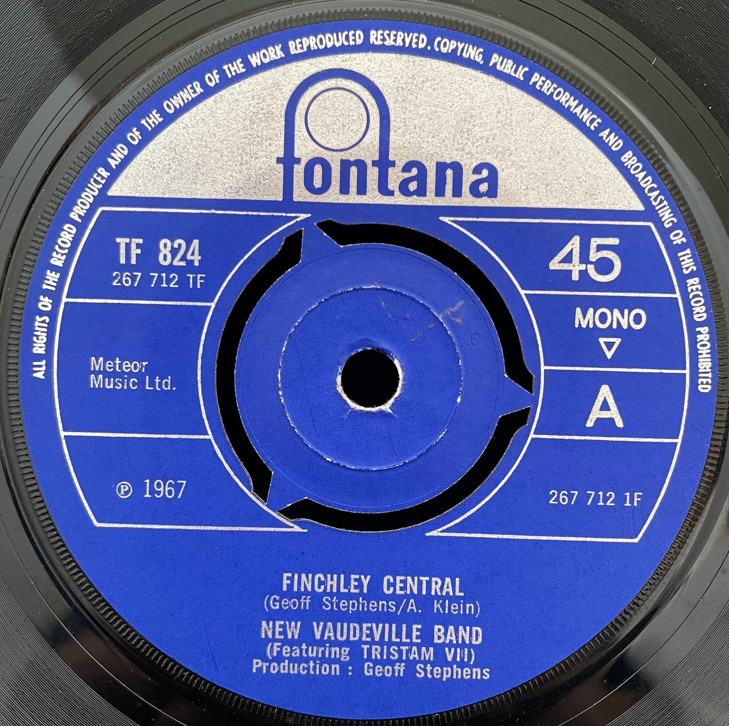 Neue Vaudeville-Band – Finchley Central – gebrauchte 7"-Vinyl-Single MONO