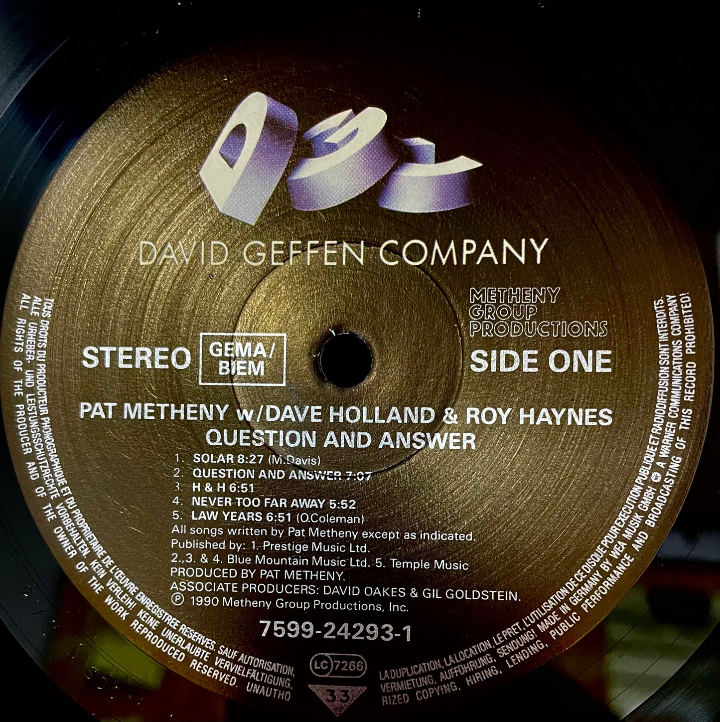 Pat Metheny w/ Dave Holland & Roy Haynes – Question And Answer - USED Vinyl LP