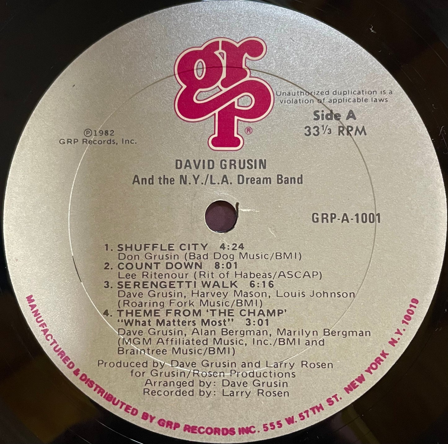 Dave Grusin And The N.Y. / L.A. Dream Band – Dave Grusin And The N.Y. / L.A. Dream Band - USED Vinyl LP