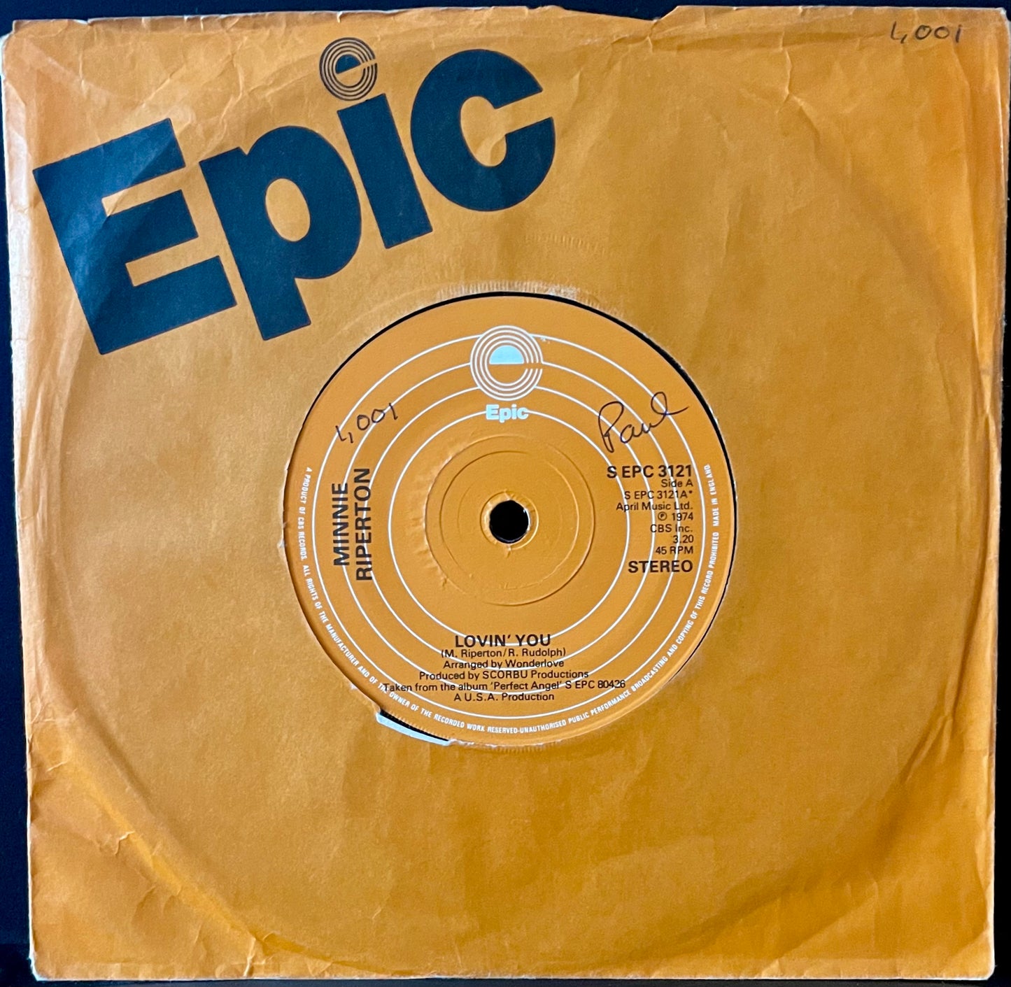 Minnie Riperton – Lovin' You - USED Vinyl 7" Single