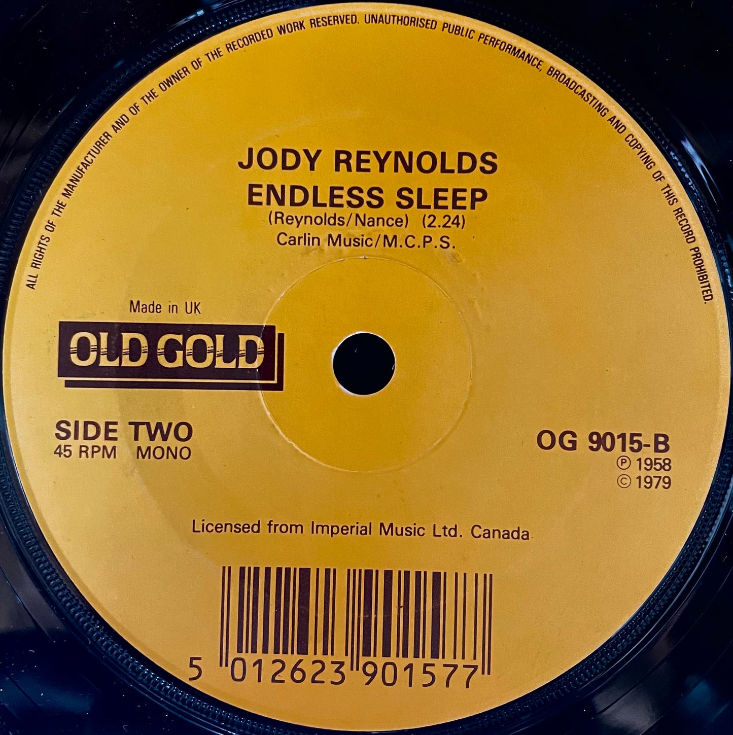 The Teddy Bears / Jody Reynolds – To Know Him Is To Love Him / Endless Sleep - USED Vinyl 7" Single