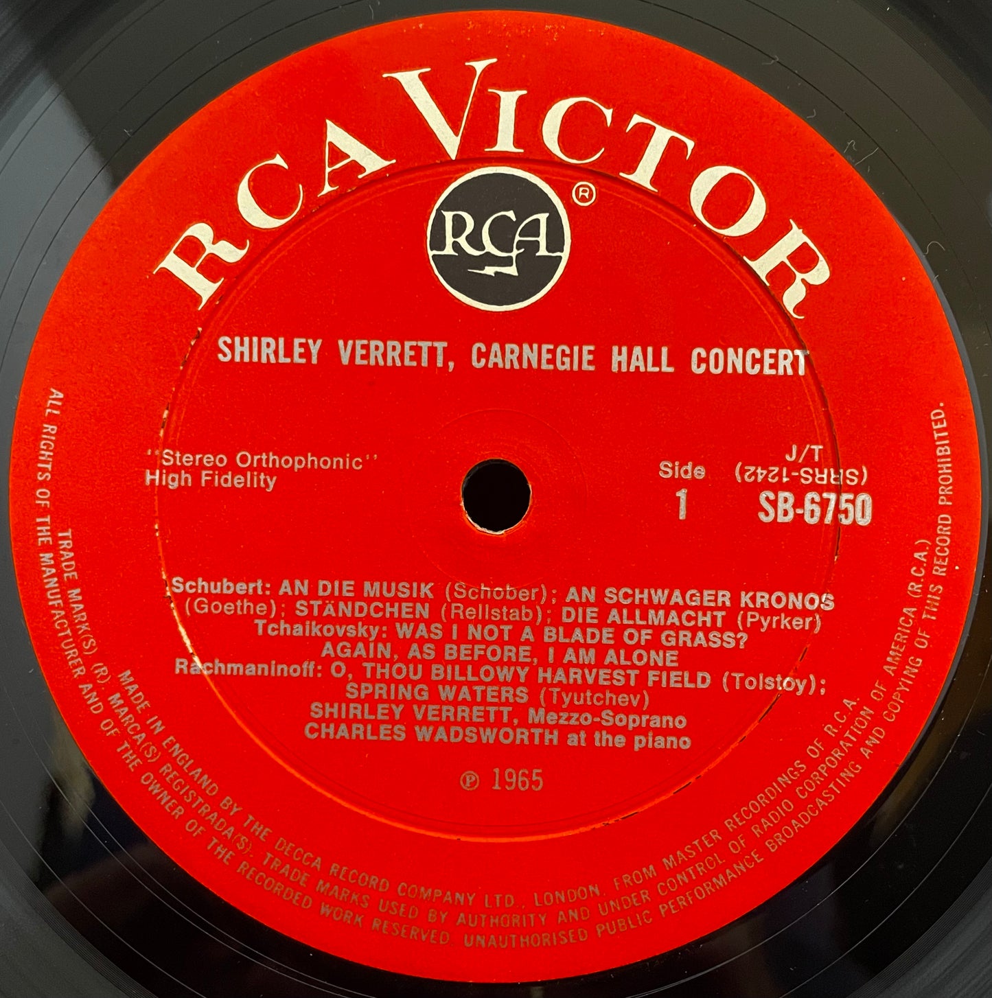 Shirley Verrett – Carnegie Hall Recital – 30. Januar 1965 – GEBRAUCHTE Vinyl-LP