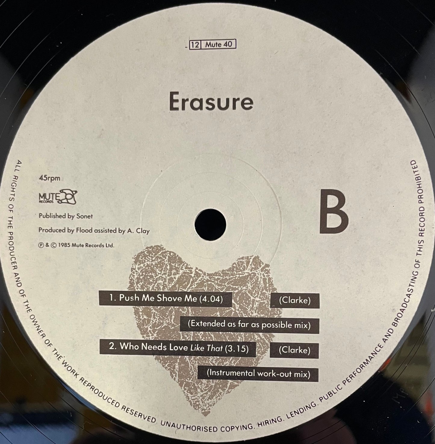 Erasure – Who Needs Love Like That - USED Vinyl 12" Single