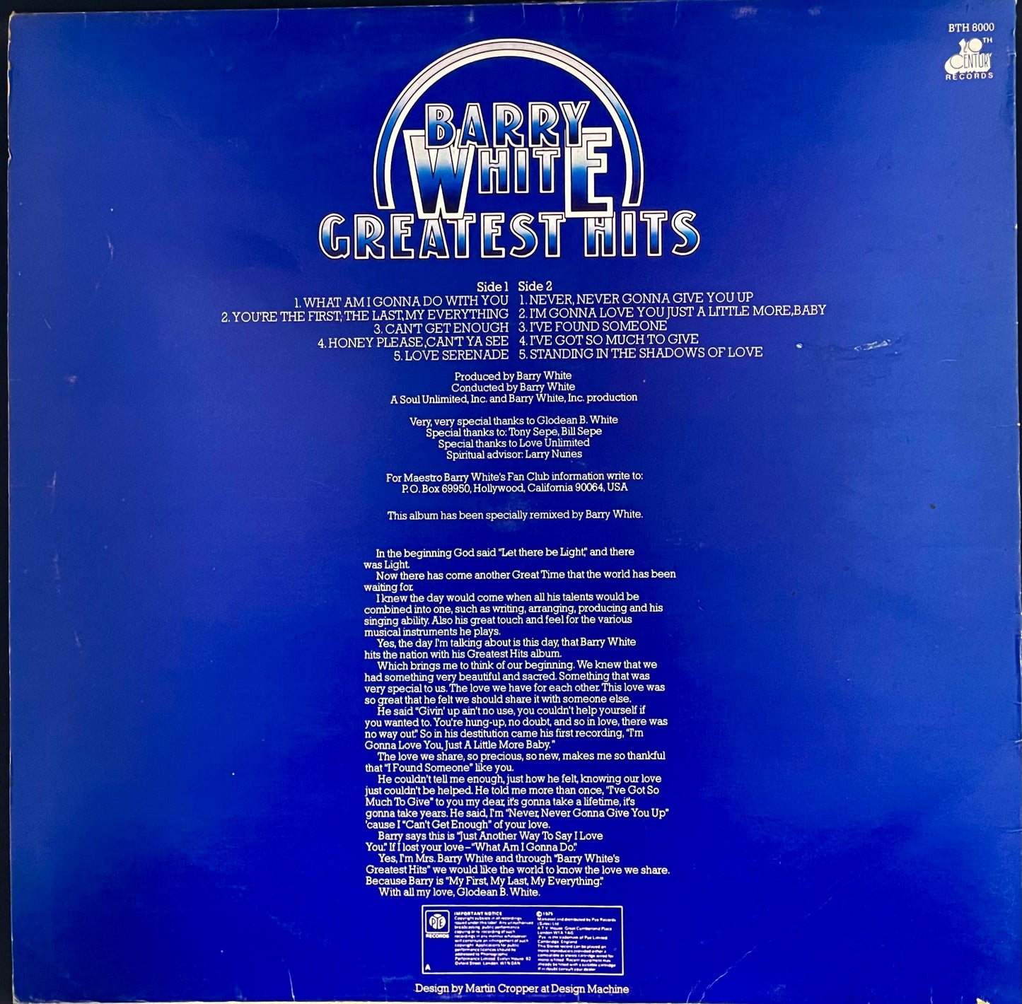 Barry White – Greatest Hits - USED Vinyl LP