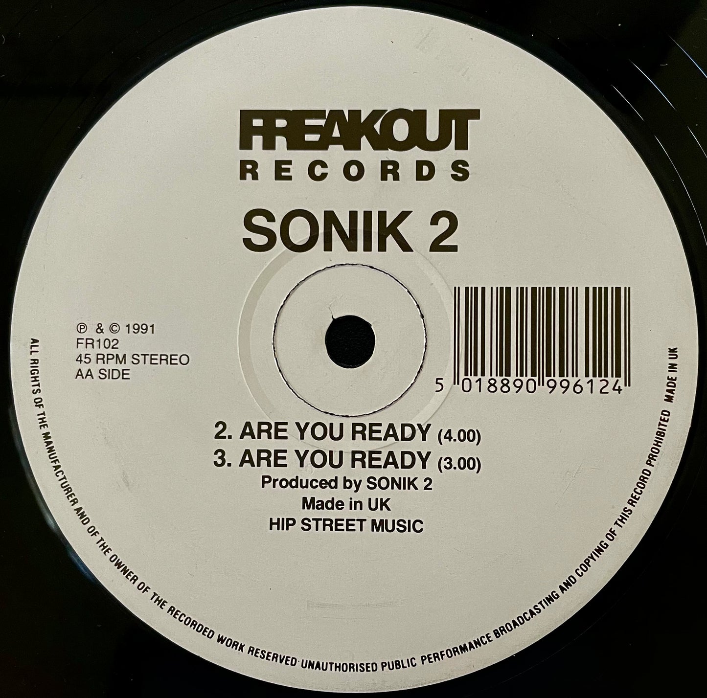 Sonik 2 – Are You Ready - USED Vinyl 12" Single