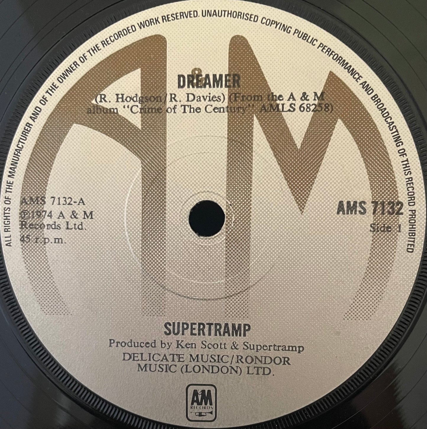 Supertramp – Dreamer - USED Vinyl 7" Single