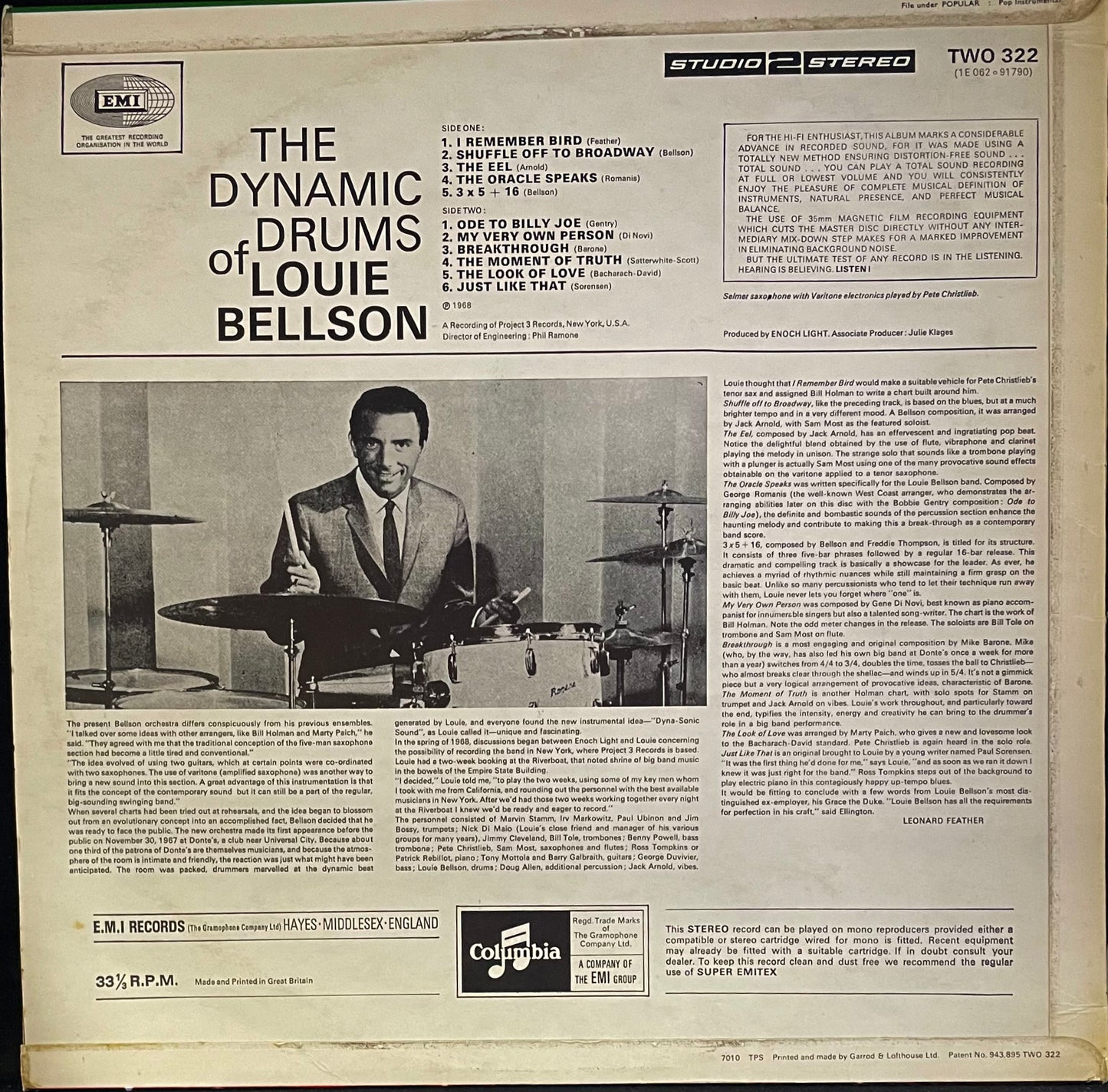 Louie Bellson – The Dynamic Drums Of Louie Bellson - USED Vinyl LP