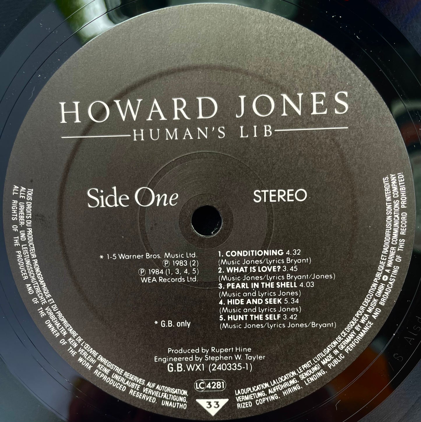 Howard Jones – Human's Lib - USED Vinyl LP