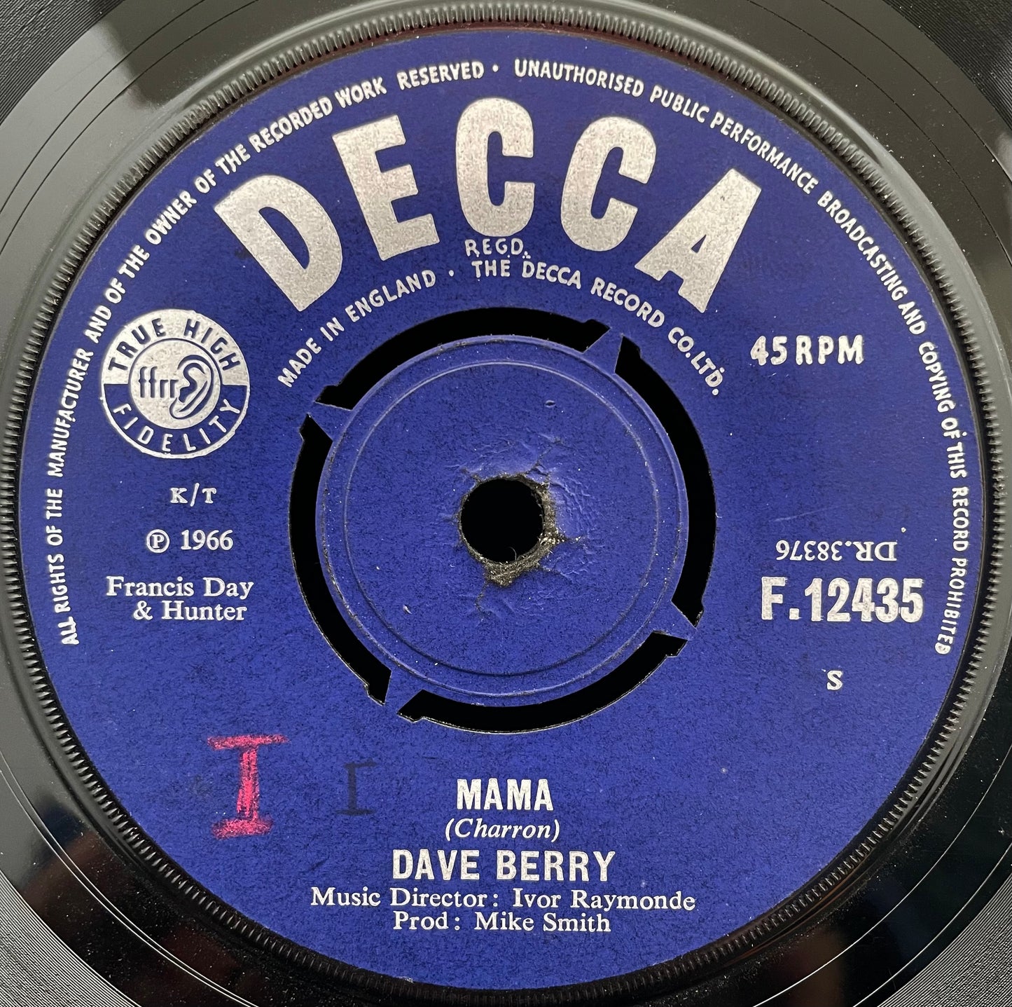 Dave Berry – Mama – gebrauchte 7"-Vinyl-Single