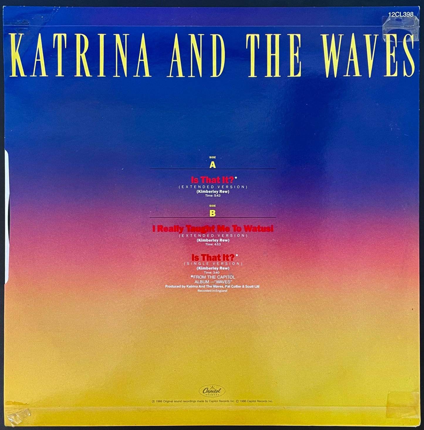 Katrina And The Waves – Is That It? (Extended Version) - USED Vinyl 12" Single