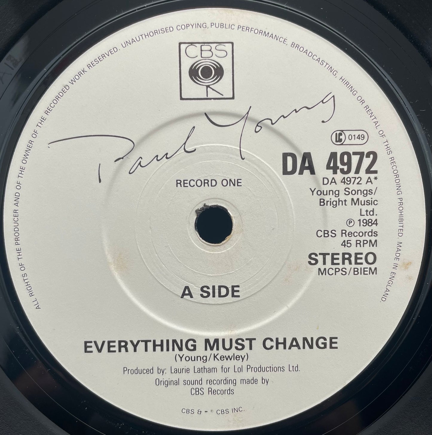 Paul Young – Everything Must Change – gebrauchte 2x7"-Vinyl-Single