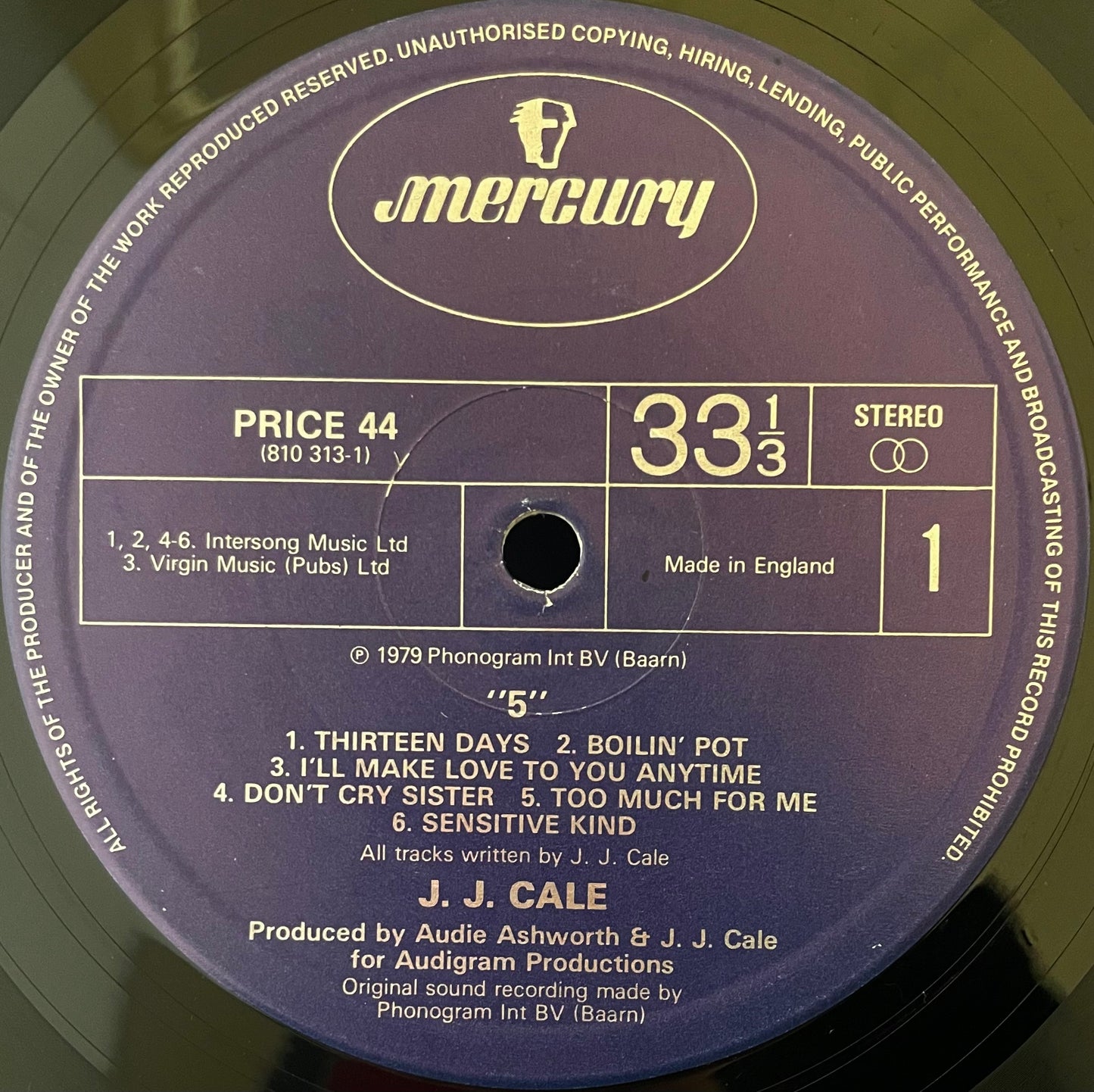 J.J. Cale – 5 - USED Vinyl LP