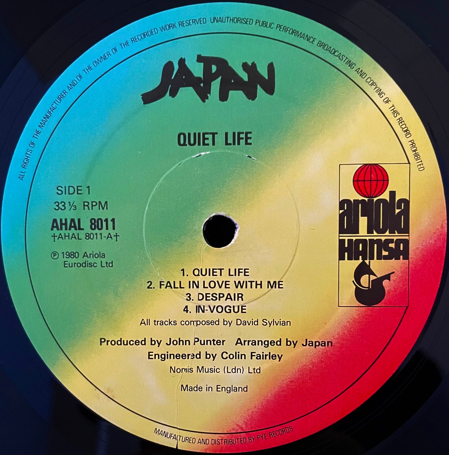 Japan – Quiet Life - USED Vinyl LP