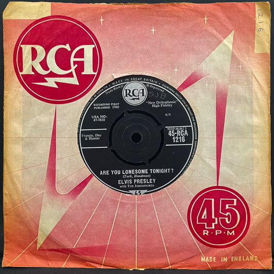 Elvis Presley mit den Jordanaires – Are You Lonesome Tonight? – gebrauchte 7"-Vinyl-Single