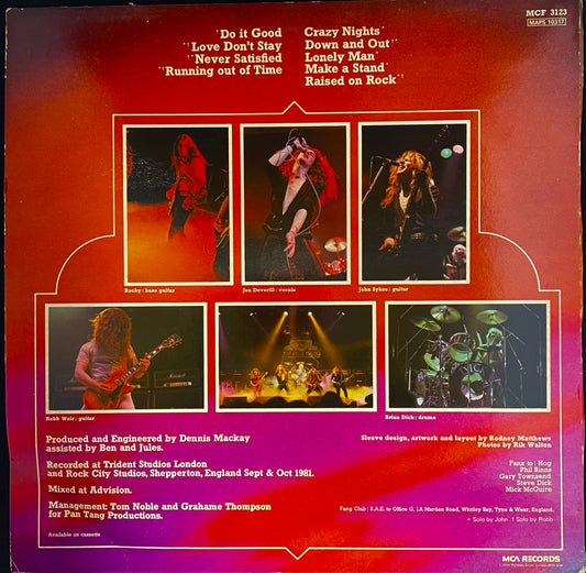 Tygers Of Pan Tang – Crazy Nights - USED Vinyl 2LP