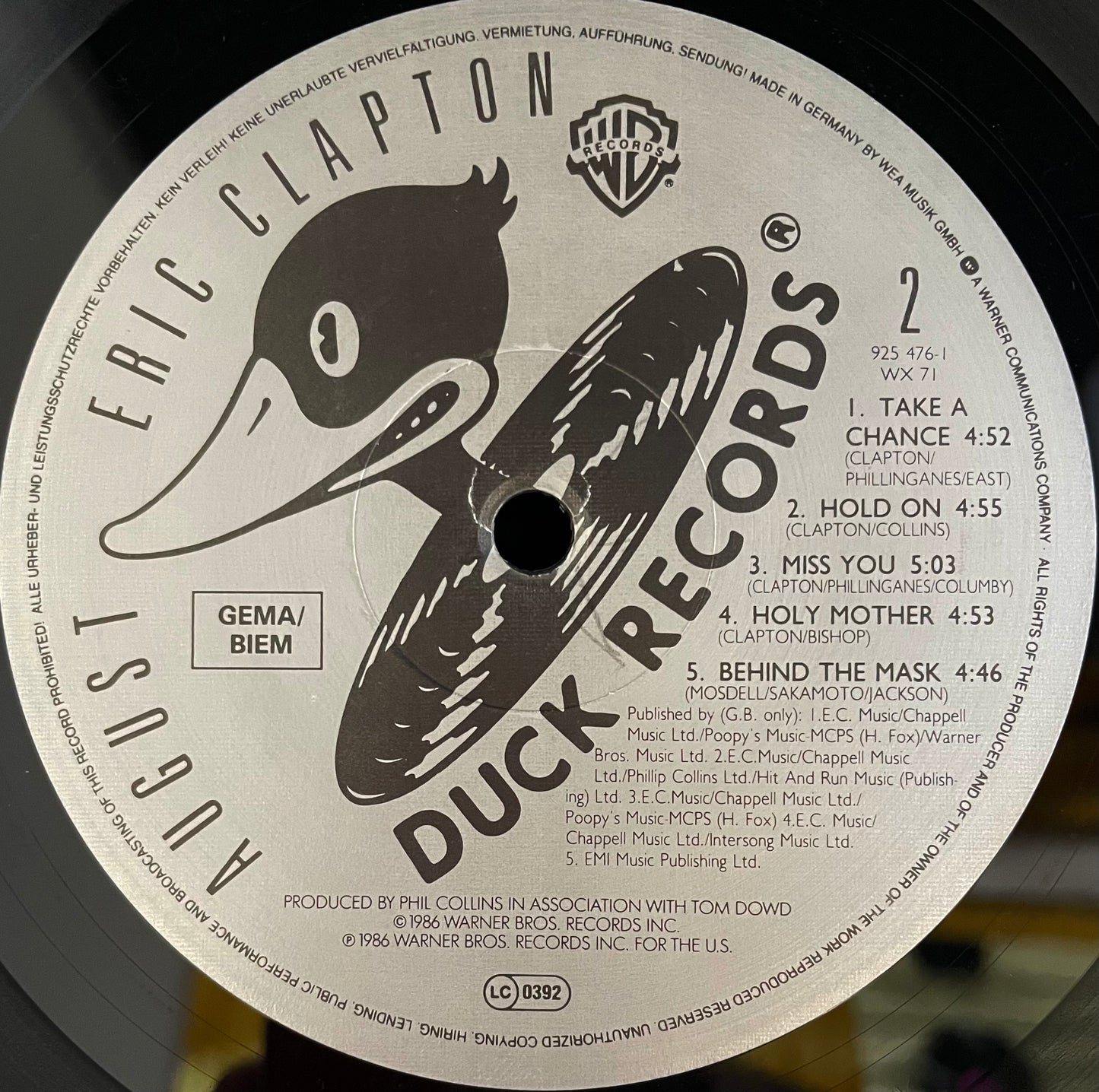 Eric Clapton – August - USED Vinyl LP