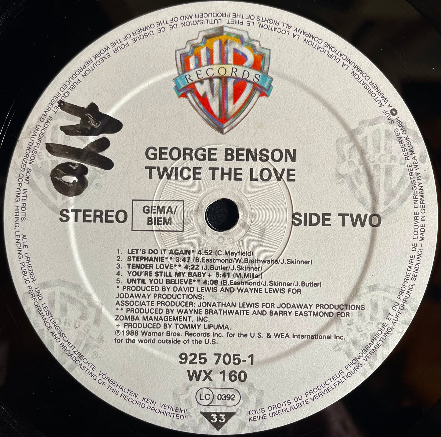 George Benson – Twice The Love - USED Vinyl LP