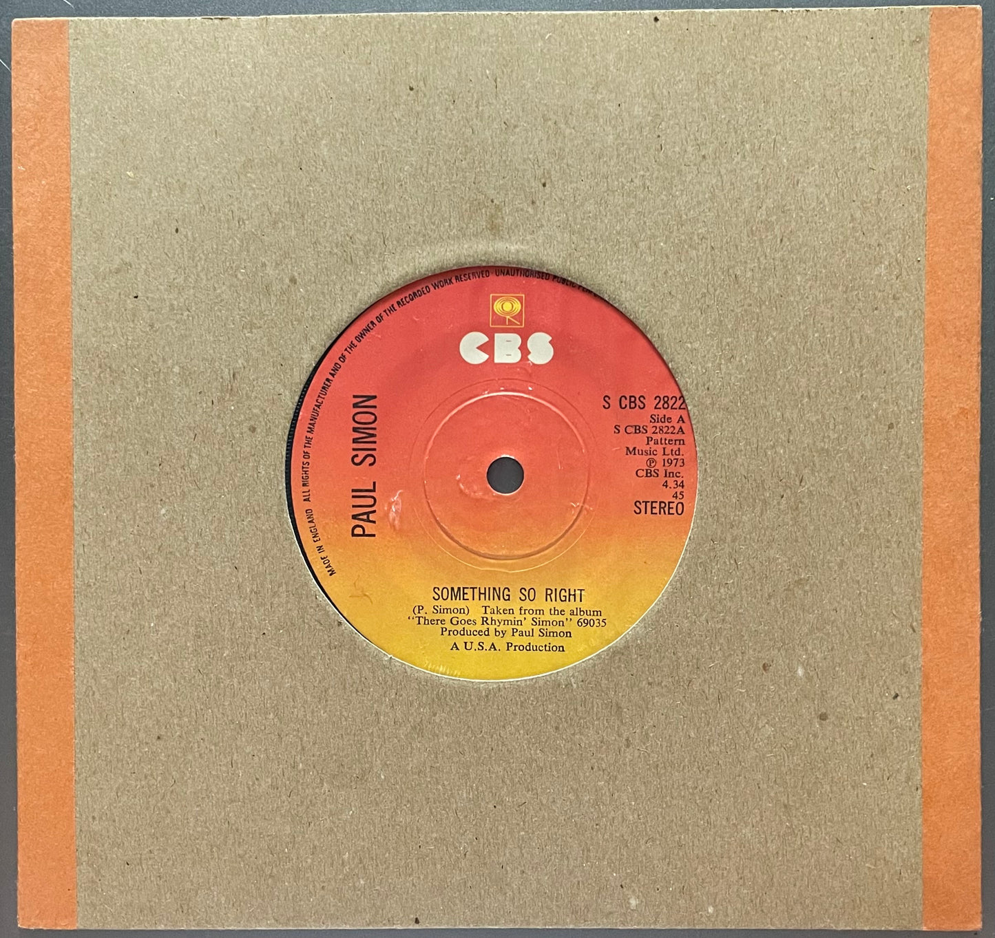 Paul Simon – Something So Right - USED Vinyl 7" Single