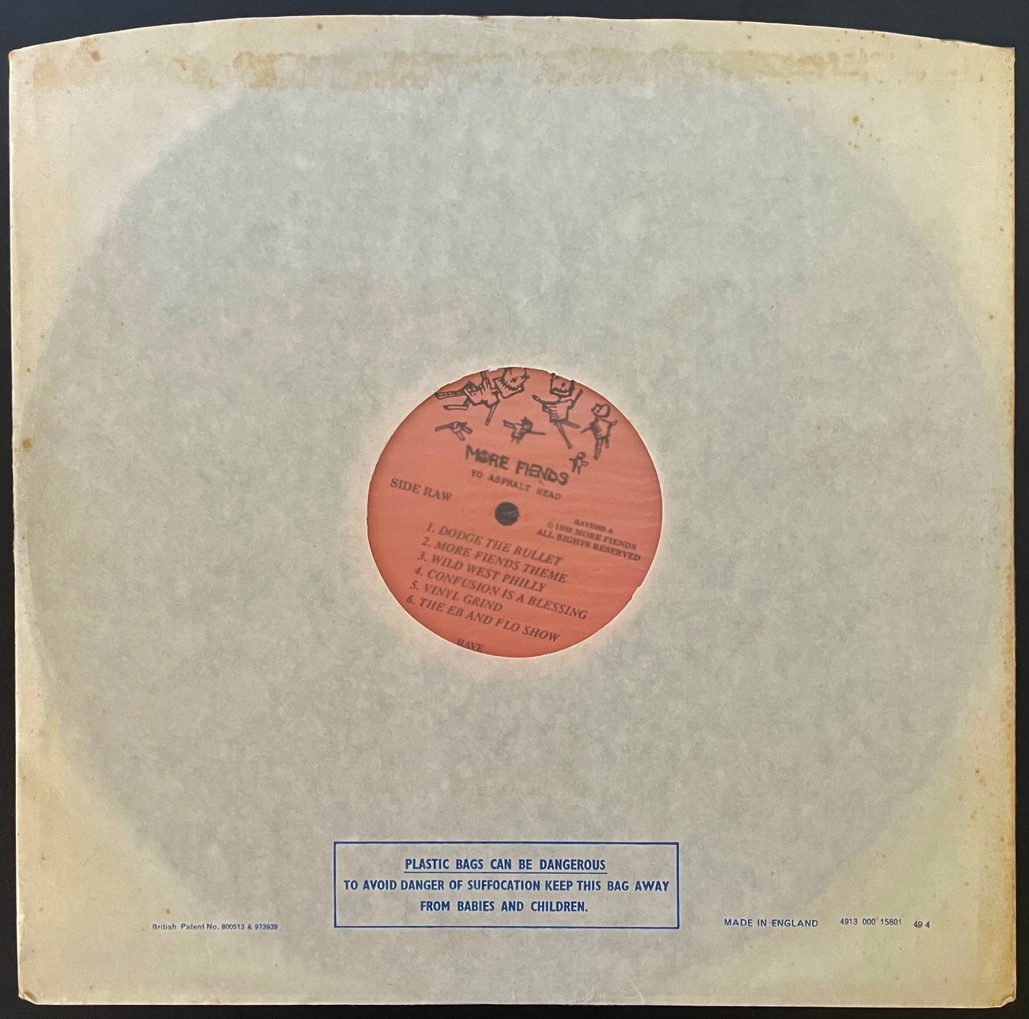 More Fiends – Yo Asphalt Head - USED Vinyl LP Limited Edition