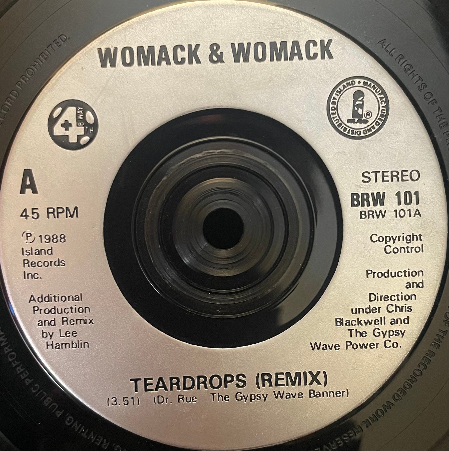 Womack & Womack – Teardrops (Remix) - USED Vinyl 7" Single