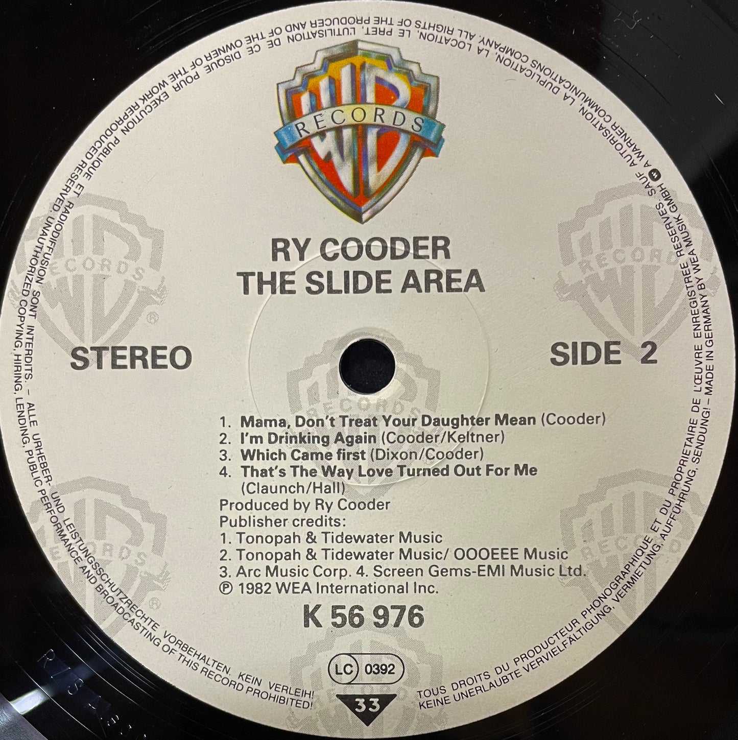 Ry Cooder – The Slide Area – I Love Rock 'N Roll - USED Vinyl LP