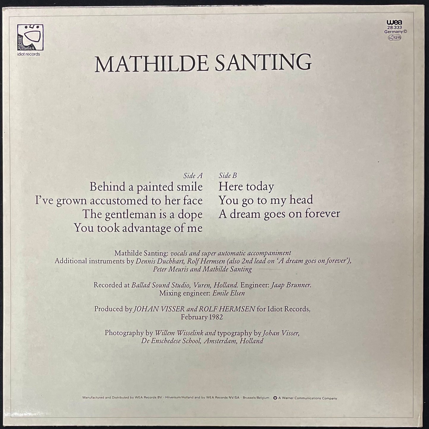 Mathilde Santing – Mathilde Santing - USED Vinyl 10" LP