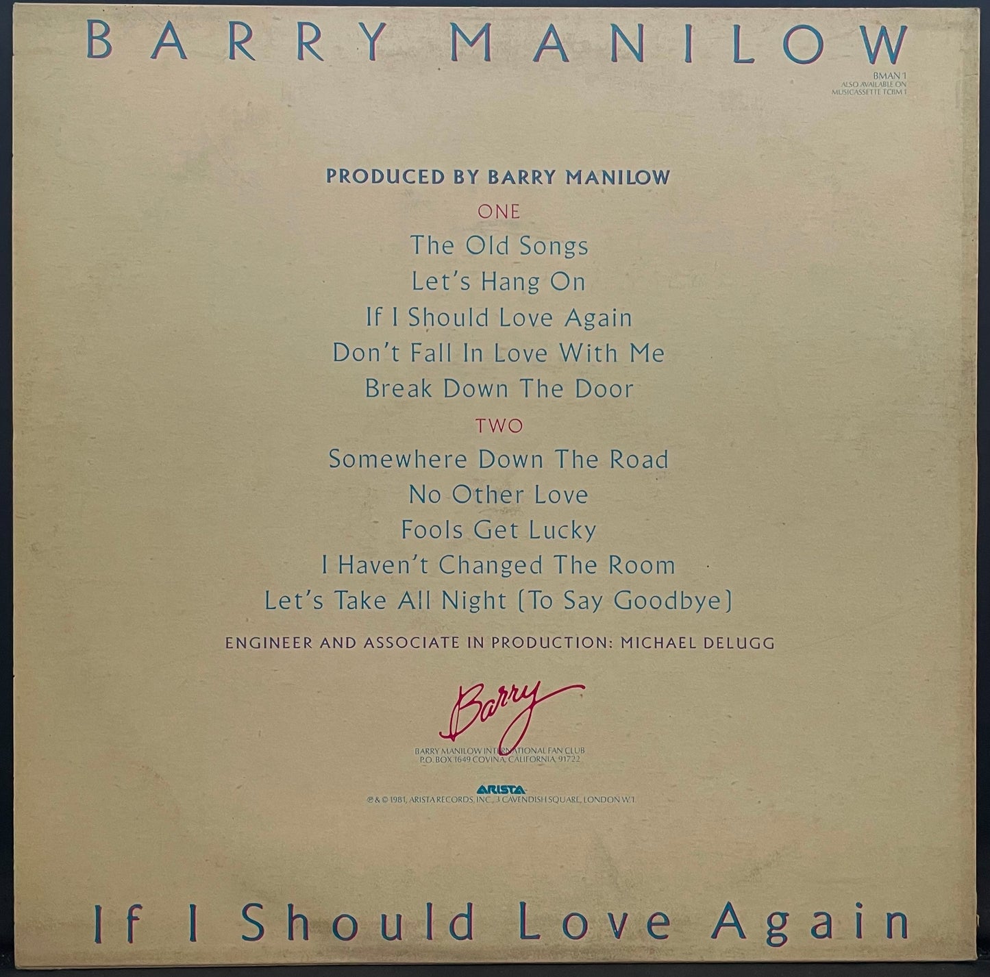 Barry Manilow – If I Should Love Again – gebrauchte Vinyl-LP