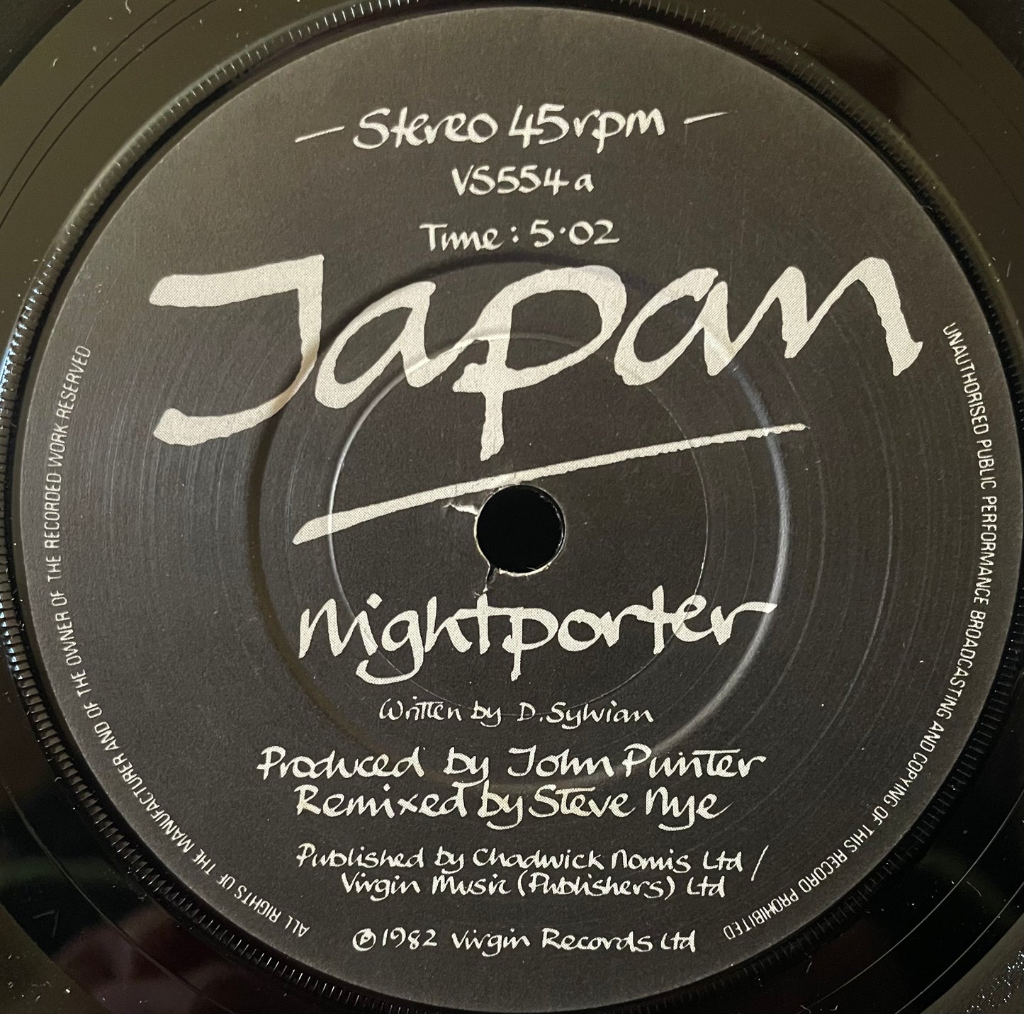 Japan– Nightporter - USED Vinyl 7" Single