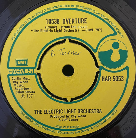 The Electric Light Orchestra – 10538 Overture - USED Vinyl 7" Single