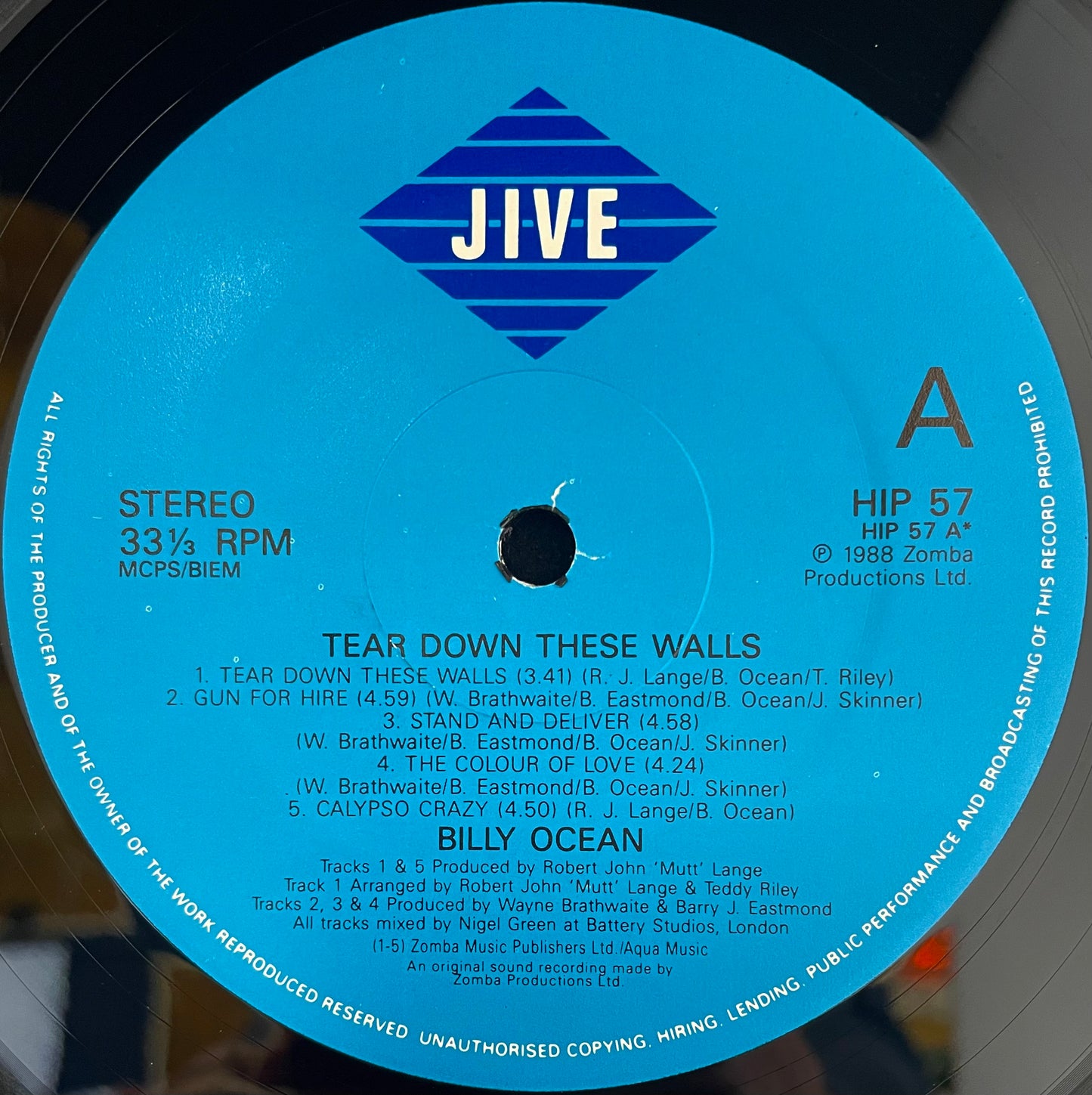 Billy Ocean – Tear Down These Walls - USED Vinyl LP