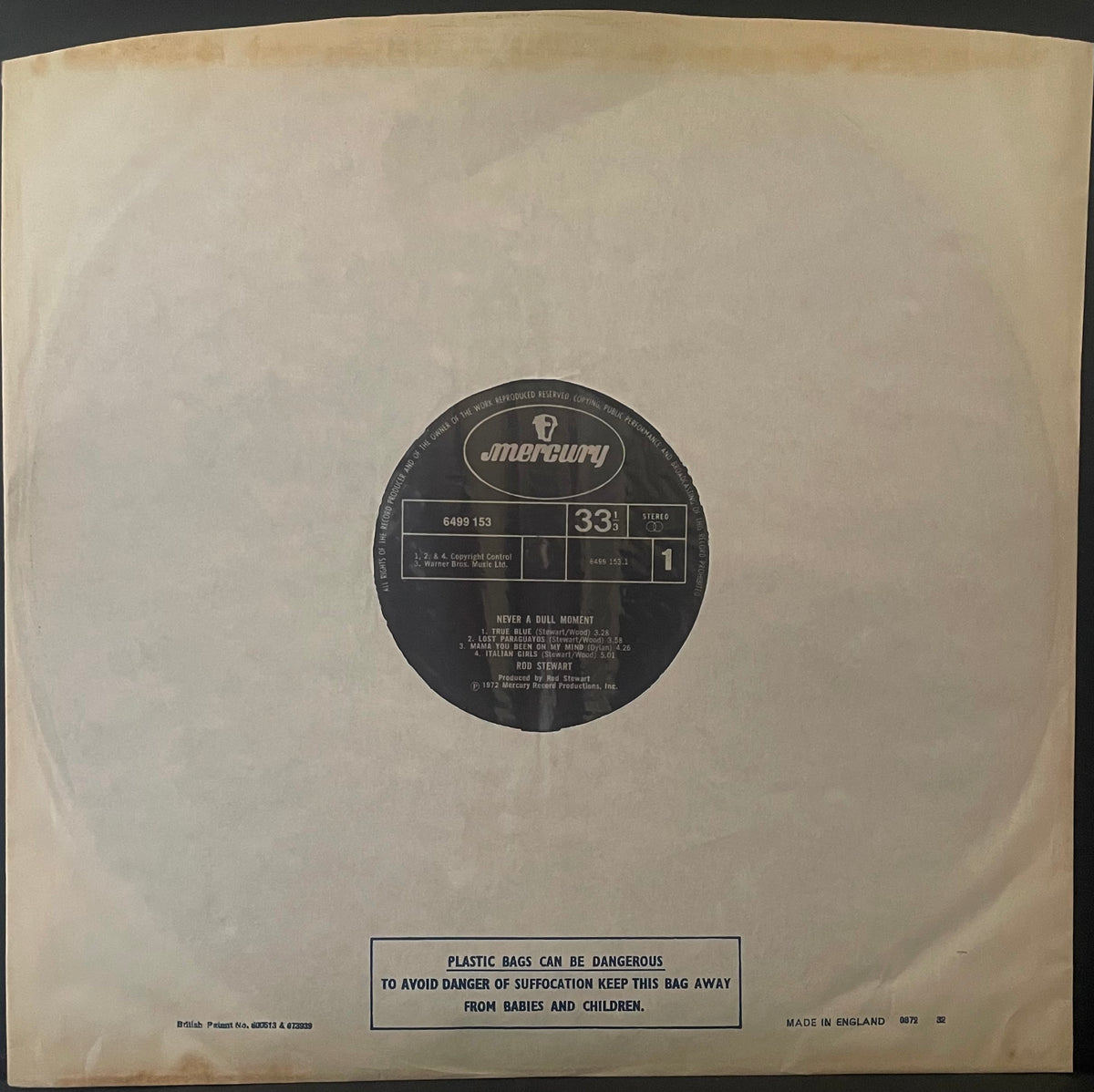 Rod Stewart – Never A Dull Moment - USED Vinyl LP
