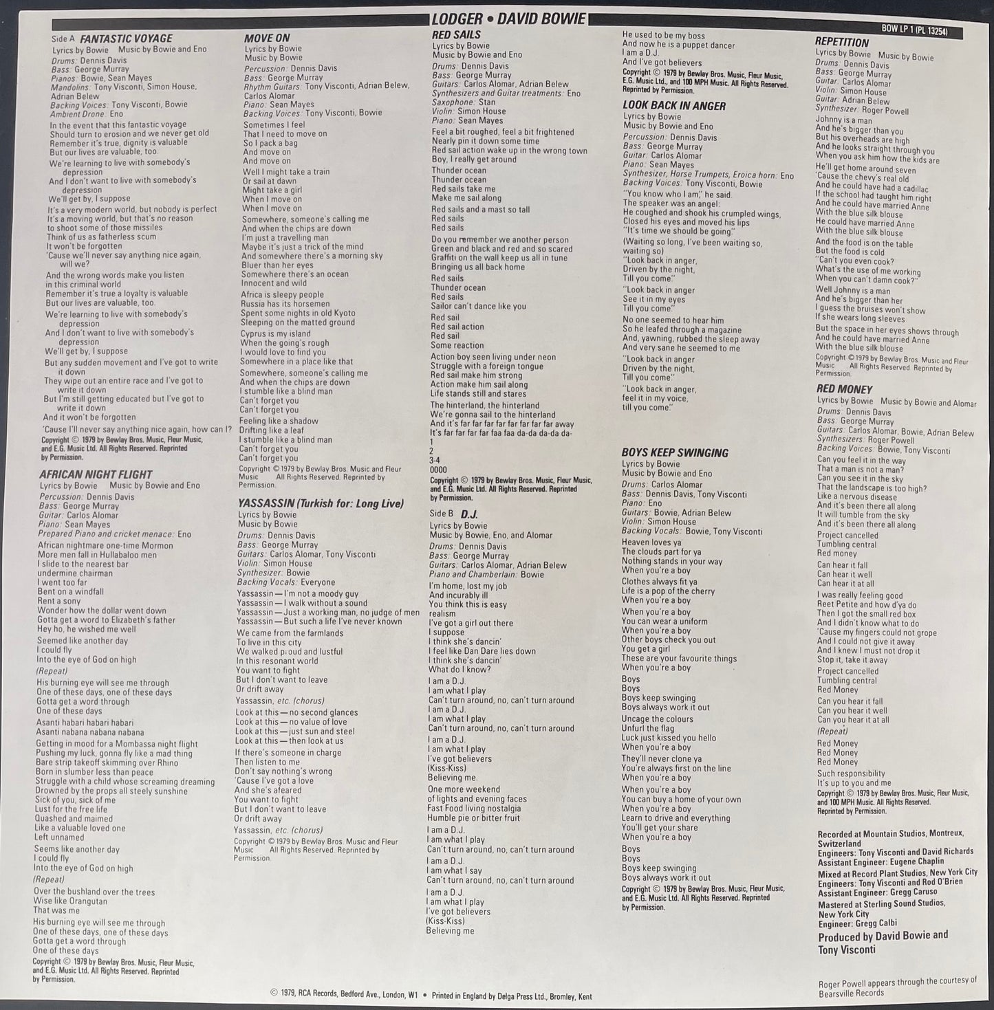 David Bowie – Lodger - USED Vinyl LP