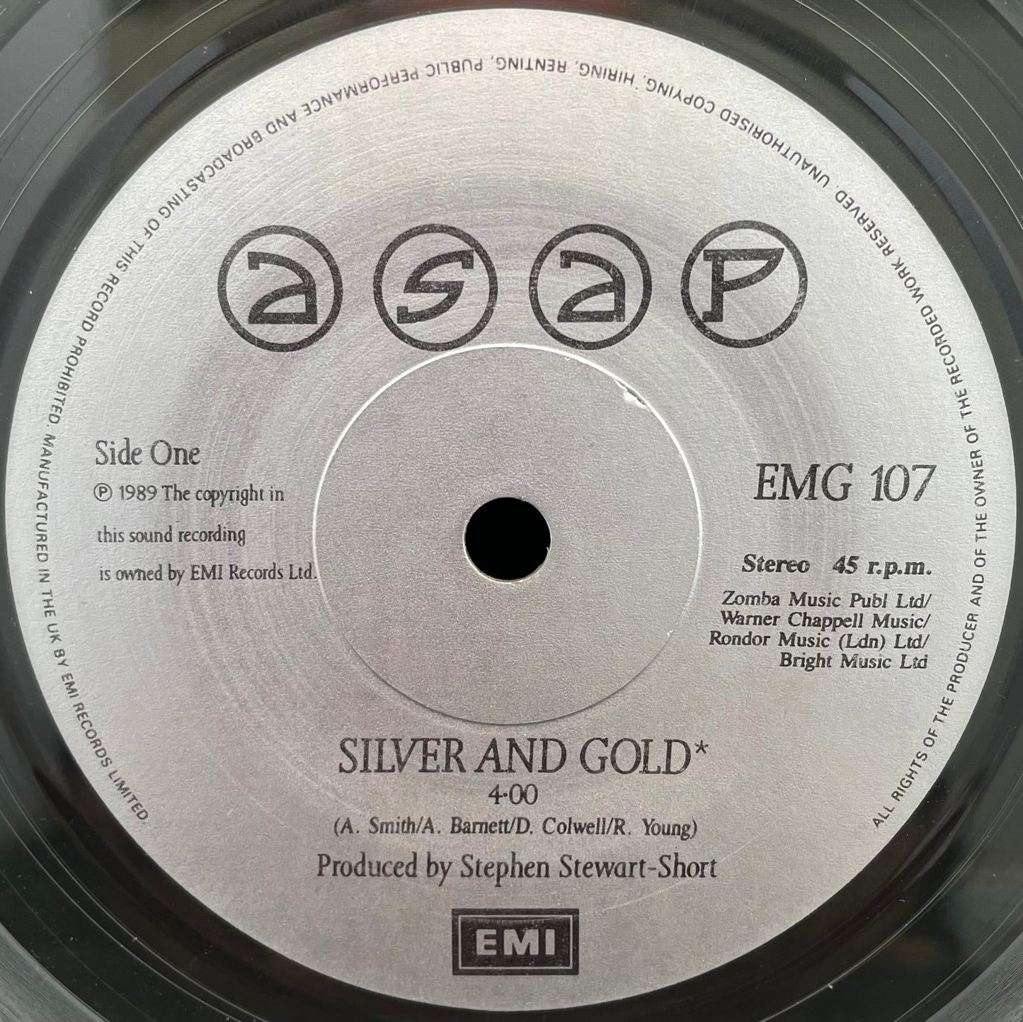 ASAP – Silver And Gold – gebrauchte 7"-Vinyl-Single – Ltd. Edition – klar