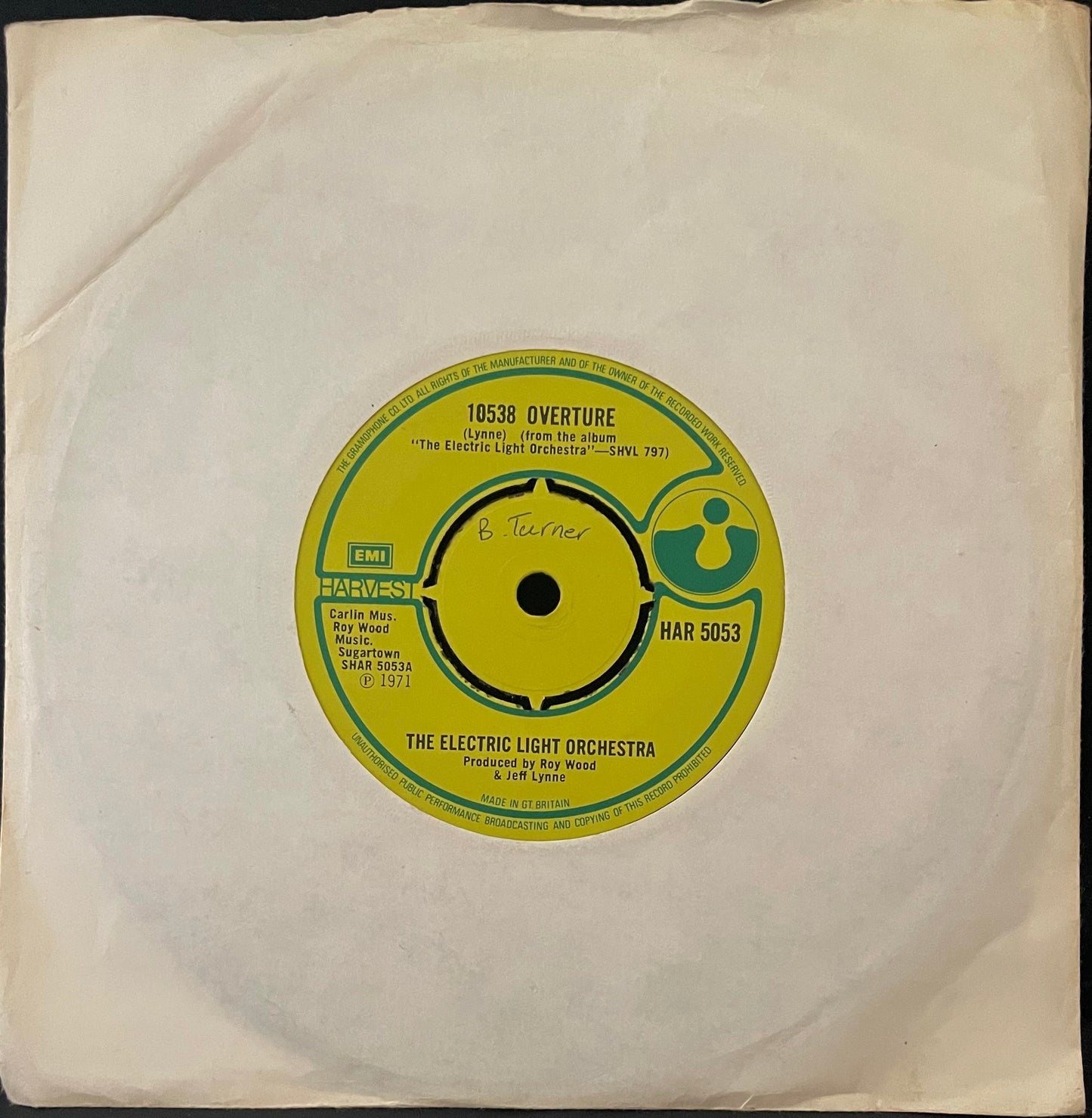The Electric Light Orchestra – 10538 Overture - USED Vinyl 7" Single