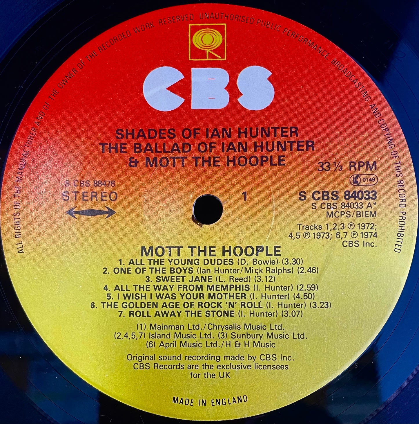 Ian Hunter – Shades Of Ian Hunter - The Ballad Of Ian Hunter & Mott The Hoople - USED Vinyl 2LP