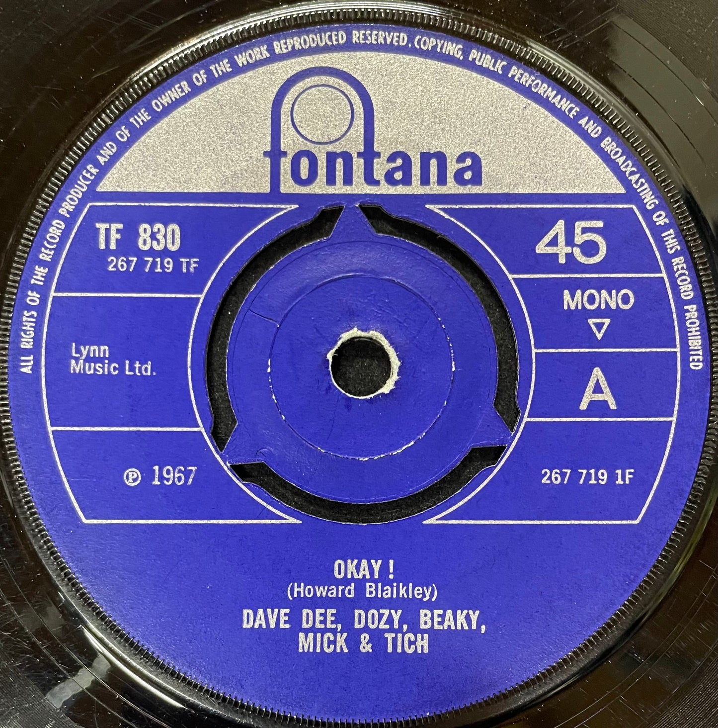 Dave Dee, Dozy, Beaky, Mick & Tich – Okay! - USED Vinyl 7" Single