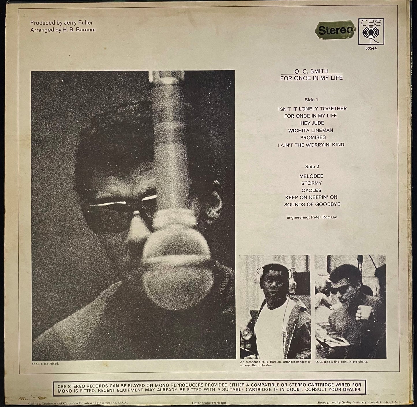 O. C. Smith – For Once In My Life - USED Vinyl LP