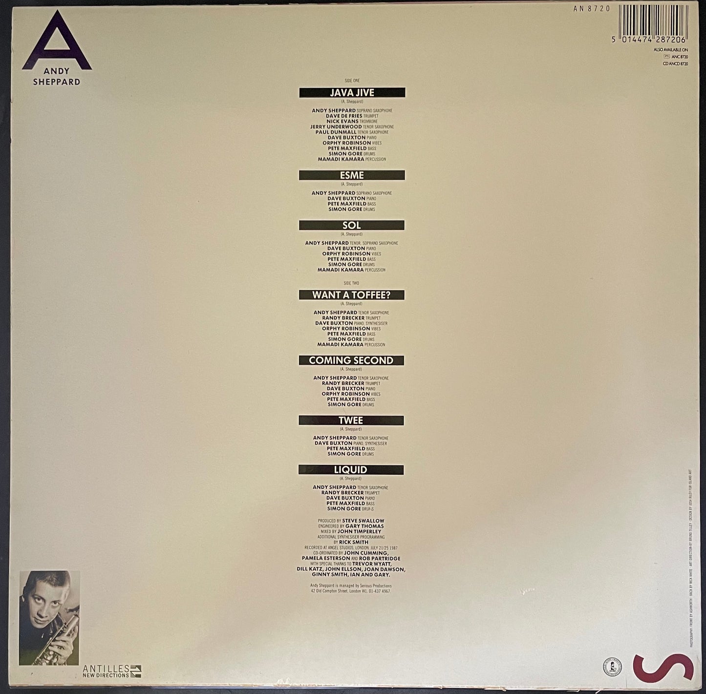 Andy Sheppard – Andy Sheppard - USED Vinyl LP