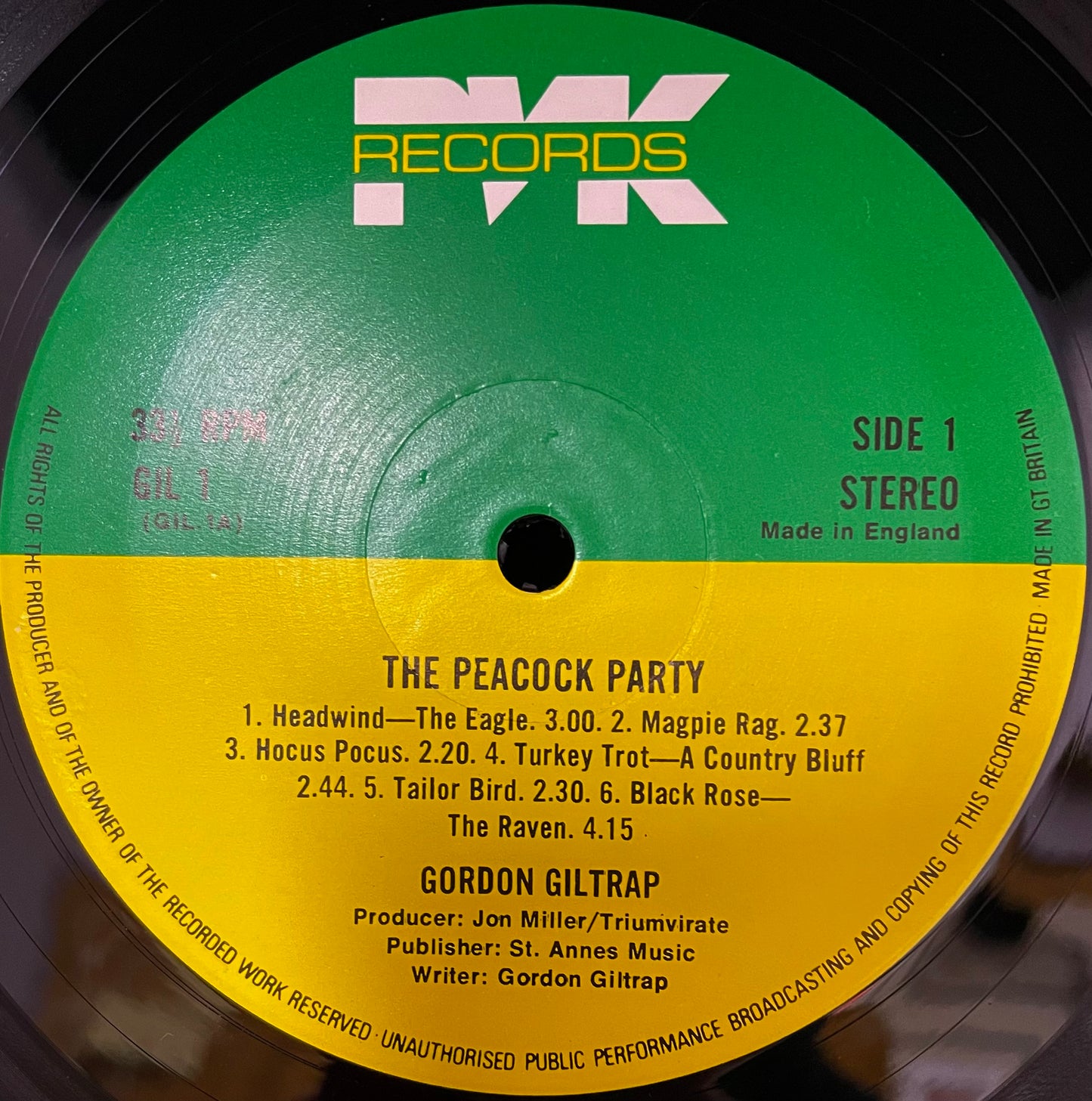 Gordon Giltrap – The Peacock Party - USED Vinyl LP