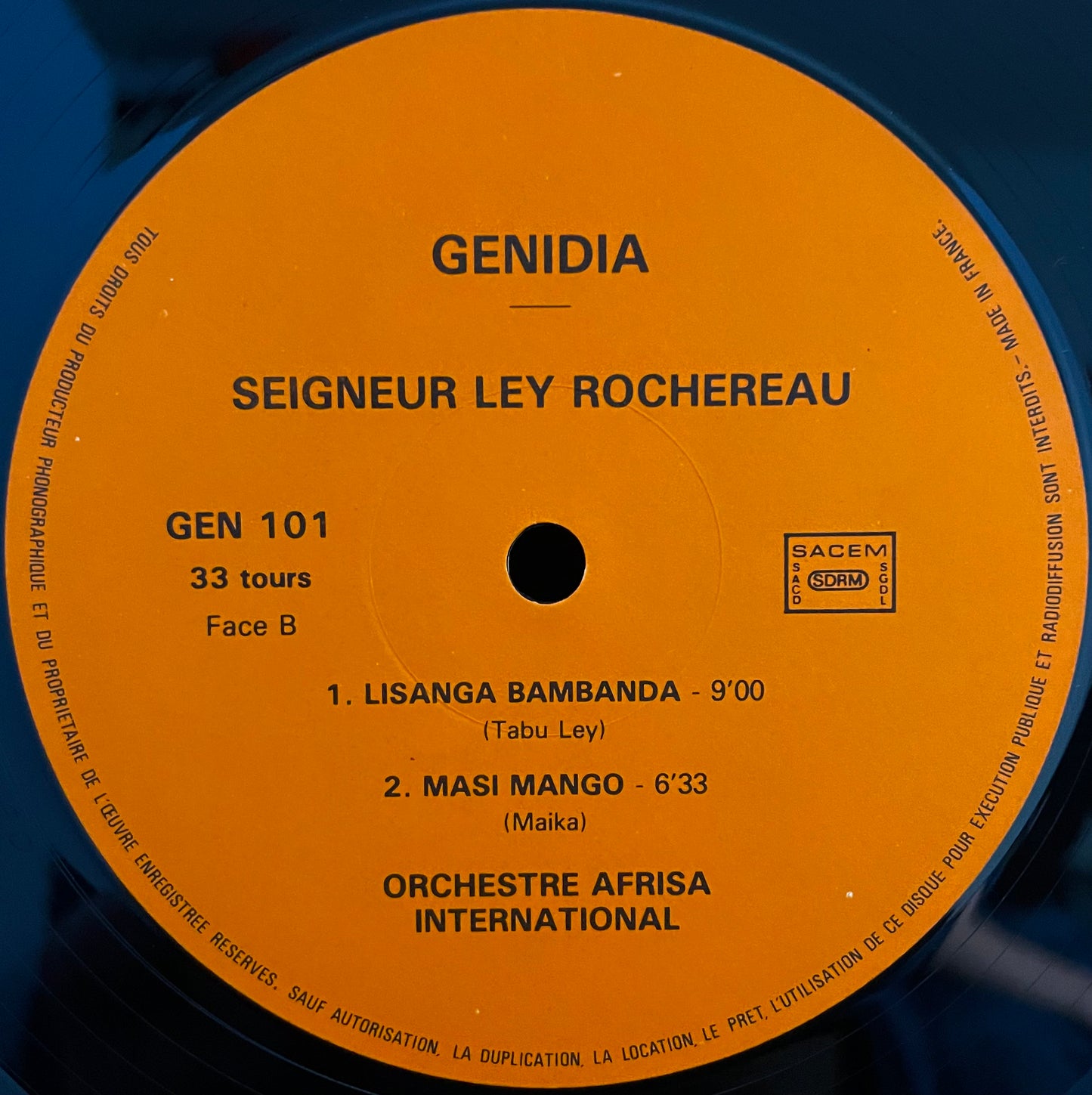 Seigneur Ley Rochereau (avec) L'Afrisa – En Amour Y A Pas De Calcul – USED Vinyl LP