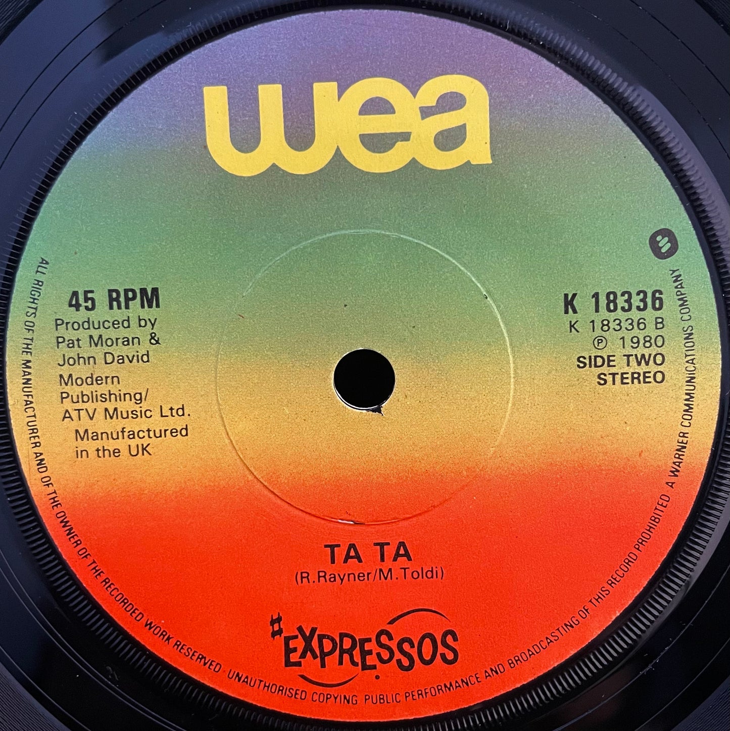 Expressos – By Tonight – USED Vinyl 7" Single