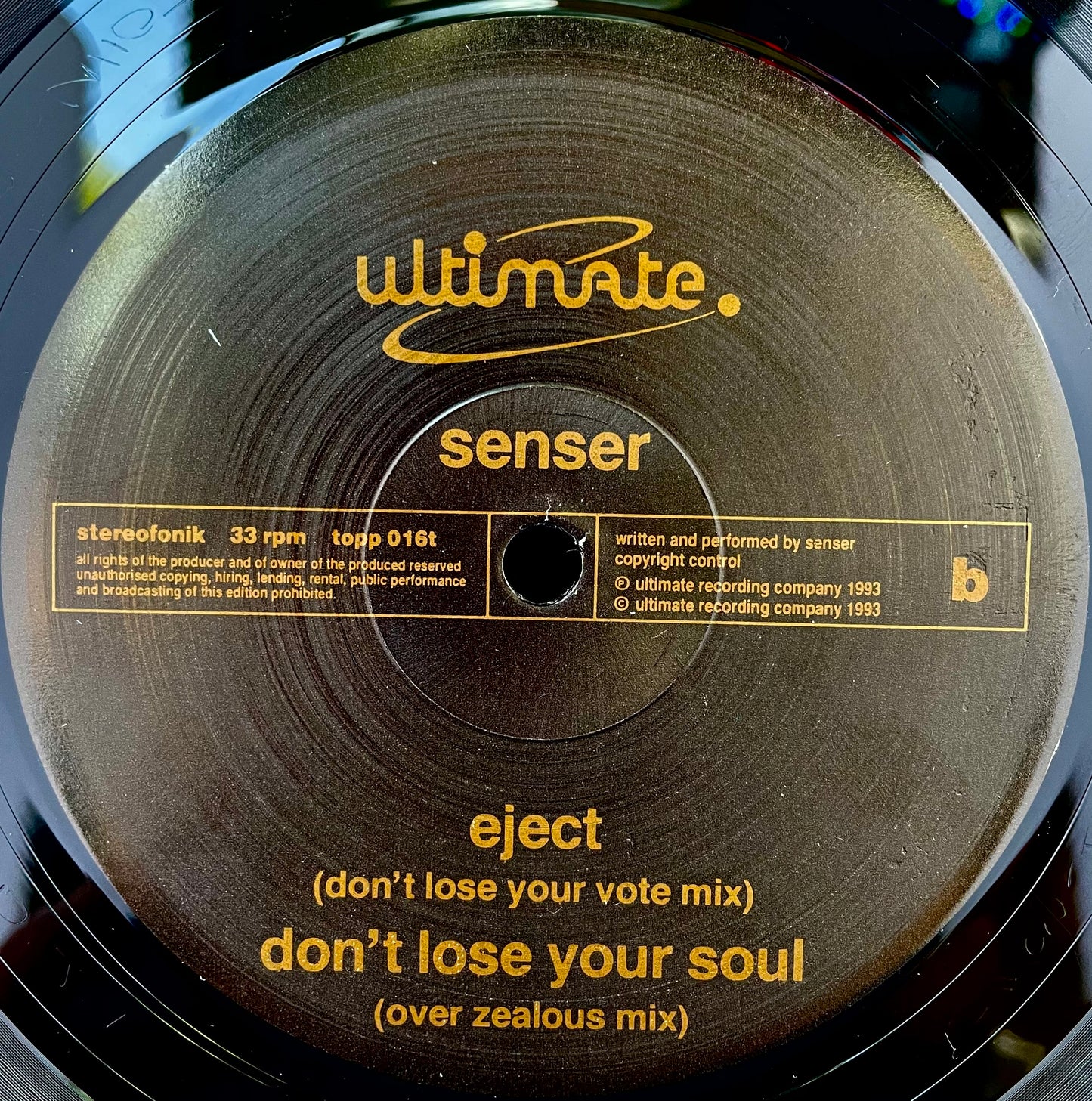 Senser – Eject - USED Vinyl 12" 33RPM Single