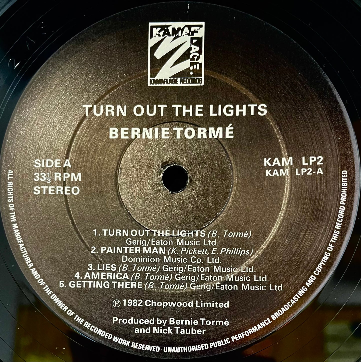 Bernie Tormé – Turn Out The Lights - USED Vinyl LP