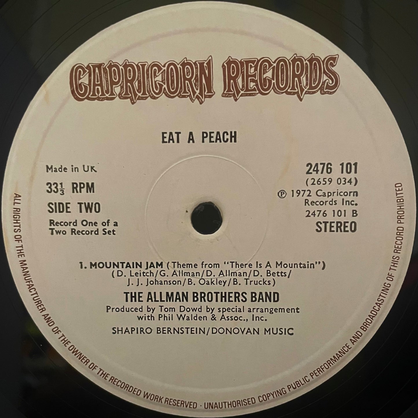 The Allman Brothers Band – Eat A Peach - USED Vinyl 2LP